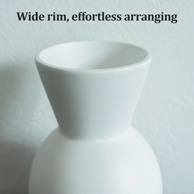 TBOHCRAFED Ceramic Flower Vase Set of 3, Fake Flowers in Vase for Centerpieces with 8 Artificial Autumn Chrysanthemums Artificial Decorative Swags - Image 2